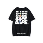 Bathing Ape T-Shirt Summer Short Sleeve Letter Print Round Neck Pullover T-shirt