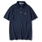 Bathing Ape T-Shirt Solid Color Casual Embroidered Short-Sleeved Polo Shirt