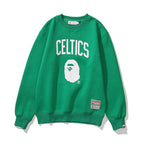 Bathing Ape Sweatshirts Lakers Crew Neck Sweater Velvet Padded Bottoming Shirt