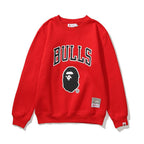 Bathing Ape Sweatshirts Lakers Crew Neck Sweater Velvet Padded Bottoming Shirt