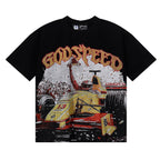 Godspeed T-shirts Racing Wins Scene Printed Cotton Casual Short Sleeves Men and Women