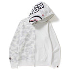 Bathing Ape Ape Head Camouflage Stitching Sweatshirt Hooded Zipper Fleece Jacket