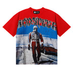 Godspeed T-shirts Sports Car Skull Racer Printed Cotton Casual Short Sleeve Men and Women