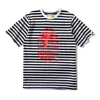 Bathing Ape T-Shirt Striped Ape Head Letter Print Short-Sleeve T-shirt