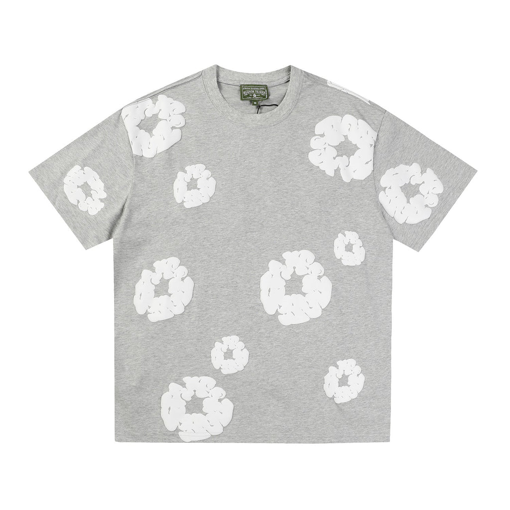 Denim Tears Outfit:T-shirt/Shorts (Separate Purchase Options) Puff Print Short Sleeve T-shirt Loose Couple Shorts Suit