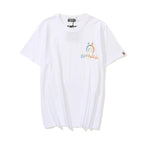 Bathing Ape T-Shirt Summer Short Sleeve Letter Print Round Neck Pullover T-shirt