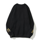 Bathing Ape Sweatshirts Autumn and Winter Cartoon Embroidered Crew Neck Pullover and Fleece Sweater Men and Women
