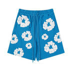 Denim Tears Outfit:T-shirt/Shorts (Separate Purchase Options) Puff Print Short Sleeve T-shirt Loose Couple Shorts Suit
