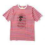 Bathing Ape T-Shirt Striped Ape Head Letter Print Short-Sleeve T-shirt