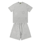 Denim Tears T-shirt & Shorts 2 Piece Set Rhinestones