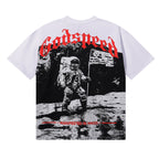 Godspeed T-shirts Astronaut Moon Landing Print Cotton Casual Short Sleeve Men and Women